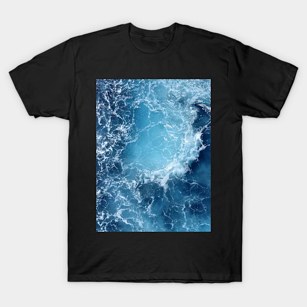 Blue Ocean Waves T-Shirt by igzine